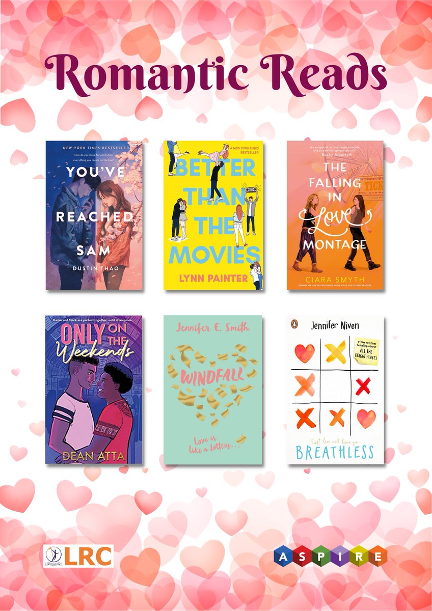 In the spotlight this week...
Romantic reads for the run up to Valentine's Day 💕
These titles and many more are available in the LRC now 📚
#bridgemaryreads
#romanticreads
@Dustin_Thao @LAPainter @DeanAtta @JenESmith @jenniferniven