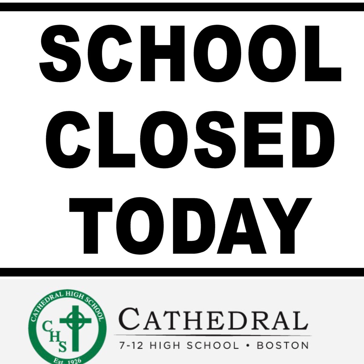 Cathedral High School is closed today, February 3rd. Stay safe and warm Panthers!