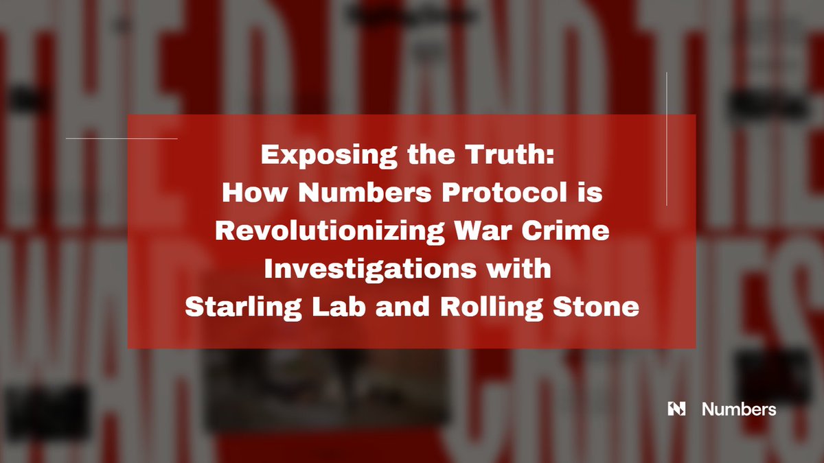 numbersprotocol's tweet photo. We're proud to be part of groundbreaking work in using #Web3 tech for photojournalism w/ #StarlingLab & @RollingStone in investigating war crimes. Utilizing #Web3 technology to bring transparency and accountability.
Learn more👇
https://t.co/roDfEwk0fa https://t.co/uCOYBliHf8
