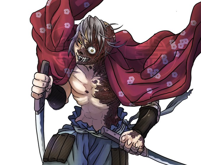 今週は朝早かったし忙しくて作業捗りませんでした🥺
なので戦国スレイブの敵キャラ紹介!

『死にぞこないのニゾウ』
元々は普通の青年
戦乱で村が焼かれ、自身も大火傷を負いながらも妻子ともども逃げ隠れていた
食糧も尽き飢えた彼が食べたものは…

一番好きな敵キャラです
https://t.co/5rlTzi3KFt 