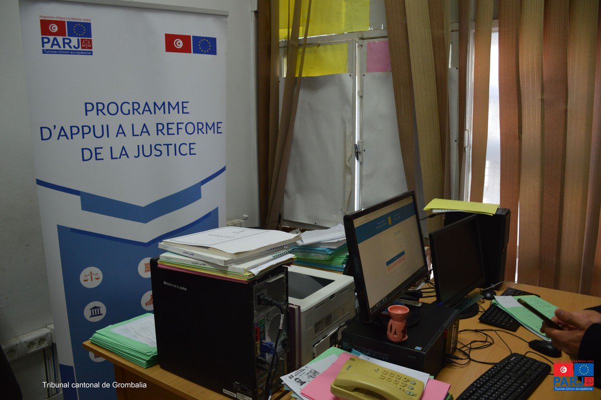 UNOPS_AFRNord's tweet photo. Une nouvelle application «citoyenneté» est mise en service dans trois tribunaux du Gouvernorat de Nabeul avec l'appui de @UNOPS_Tunisie.
Elle est développée dans le cadre du projet #PARJ, financé par @UeTunisie, afin d'améliorer l'accès à la justice avec efficacité. https://t.co/L1PwquyBZ0