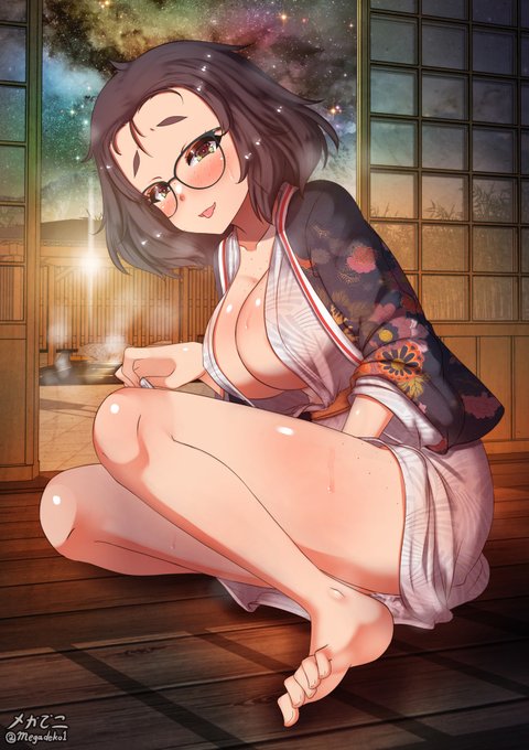 風呂から出て、部屋に帰る途中で急に座り込んでしまった霞ちゃん。
「あっちゃ… 漏れ出ちゃう…」

ううっ…💢 