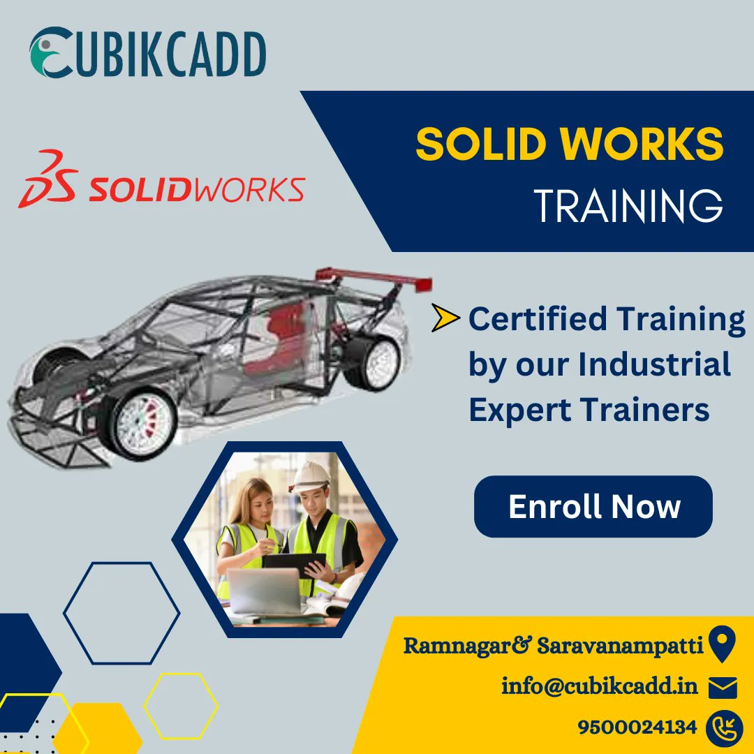 CubikCadd's tweet image. Find the best CAD software to give shape to your technical parts for your technical projects. Come join Us now! 

 Call us at 9500024134 or Mail to info@cubikcadd.in

#soildworks #solidworkstraining #solidworkscourse #solidworkscourseincoimbatore