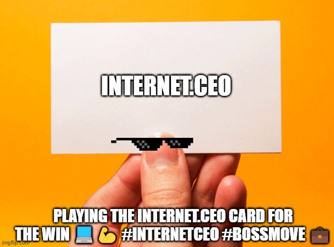 BitcoinsEarth's tweet photo. Fun Fact: I'm https://t.co/AVxrc4LB6c, Mitch.
#InternetCEO #InternetCEOcard #MemeCard #Meme #Ai #nftcommunity #nft #bitcoin #film #movie #satire #parody #web3 #chatgpt #gpt3 #metaverse #marketing #seo #sem #affiliate #tiktok #viral https://t.co/JZXBKwGLSW