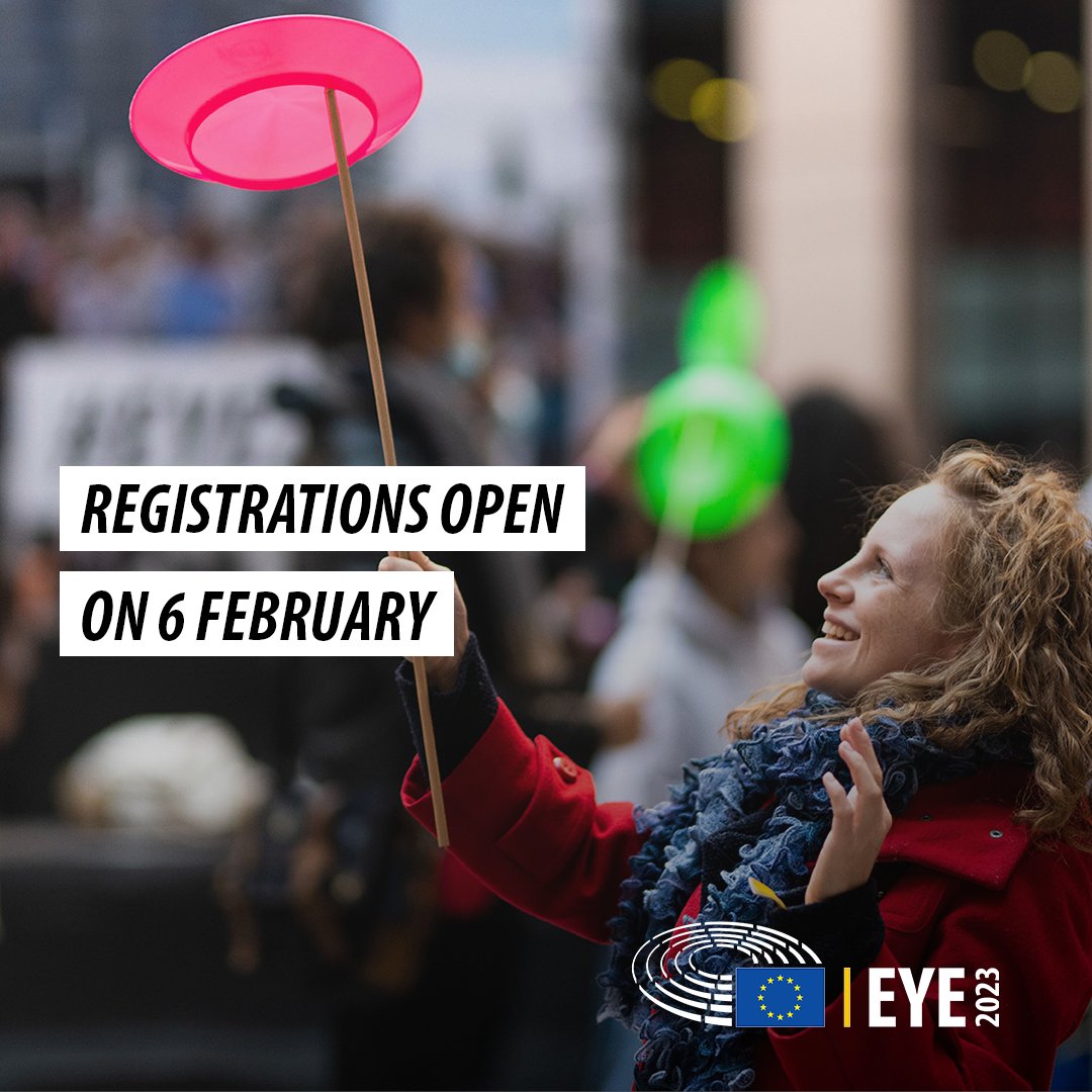 Europarl_EYE's tweet photo. Are you ready?! 😱

#EYE2023 registrations open tomorrow at 10:30 AM! 🎈

Grab a friend and visit https://t.co/Potyz7nt5E for more information! https://t.co/qfxL2lvSp4