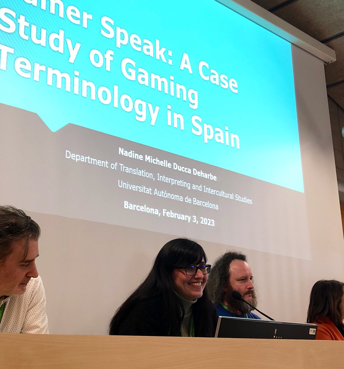 TransmediaCat's tweet photo. #Fun4All6 Next is @NadineDucca, who will be speaking about "gamer speak" and presenting a case study of gaming terminology in Spain. https://t.co/QH7vMkHgbg