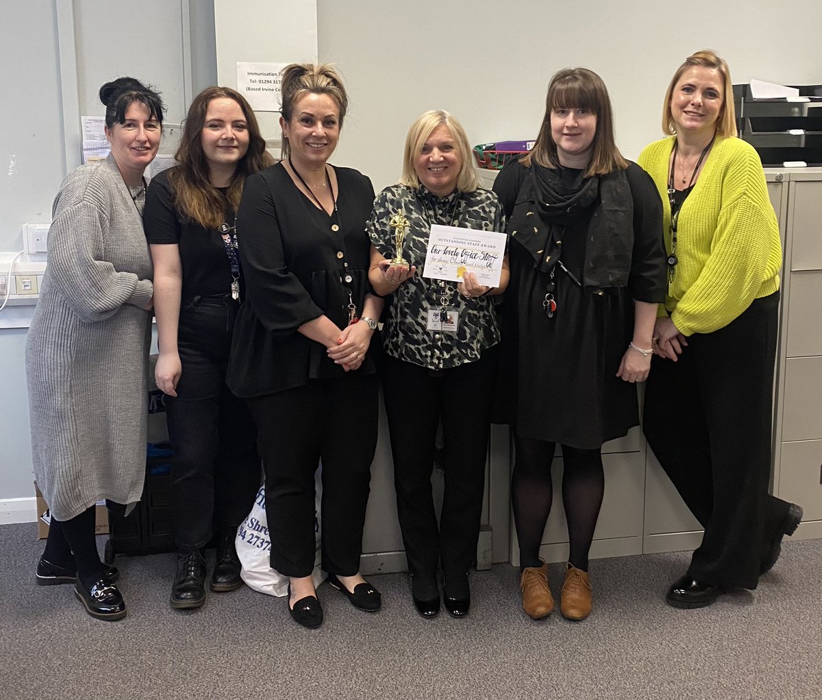 KilwAcad ArtTech (@kilwacadarttech) on Twitter photo Mrs Black has passed the Outstanding Staff Award on to the fabulous team in the office! Well done ladies! 🌟 <a href="/Kilwinning_Acad/">Kilwinning Academy</a> Mrs Black has passed the Outstanding Staff Award on to the fabulous team in the office! Well done ladies! 🌟 <a href="/Kilwinning_Acad/">Kilwinning Academy</a>