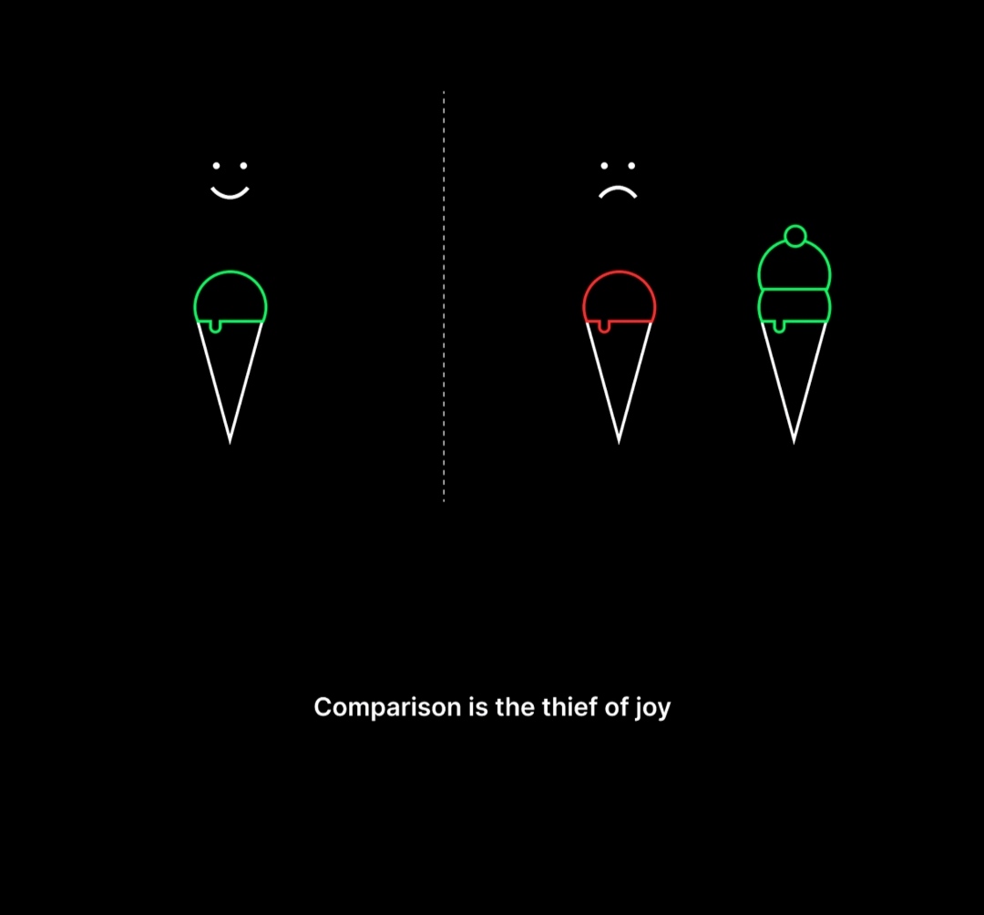 Comparing people brings the jealousy and propel to unhappiness often.