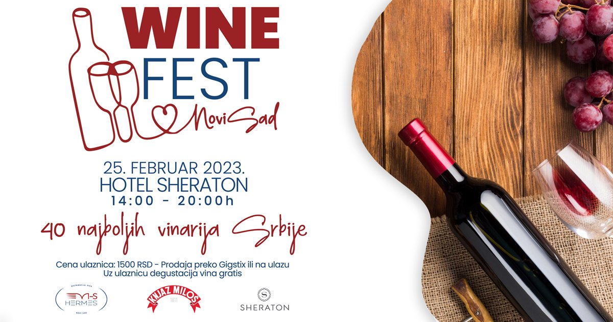 vinsketure's tweet photo. Novi Sad još jednom priča vinsku priču. Drugi "WIne Fest Novi Sad" održaće se u hotelu Šeraton, 25. februara, i ponudiće 40 najboljih Srpskih vinarija. Vidimo se! 
#winefestnovisad  #vinsketure https://t.co/7XRSn06skA