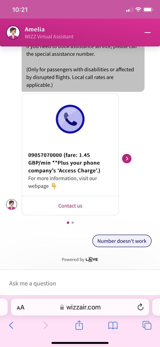 rubinoblu's tweet photo. @wizzair you have cancelled my flight (again). When I try to rebook I get an error message. When I try your chat I get ‘try again’. Your call centre charges extortionate fees. Can someone assist me urgently? You regularly change and cancel booked flights. It is a bad habit. https://t.co/a8haK9BSpP