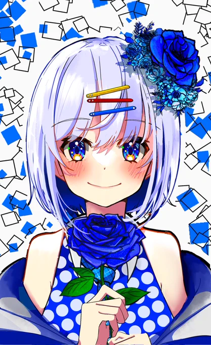 #イラスト  198枚目「青薔薇ファッシネイション」 