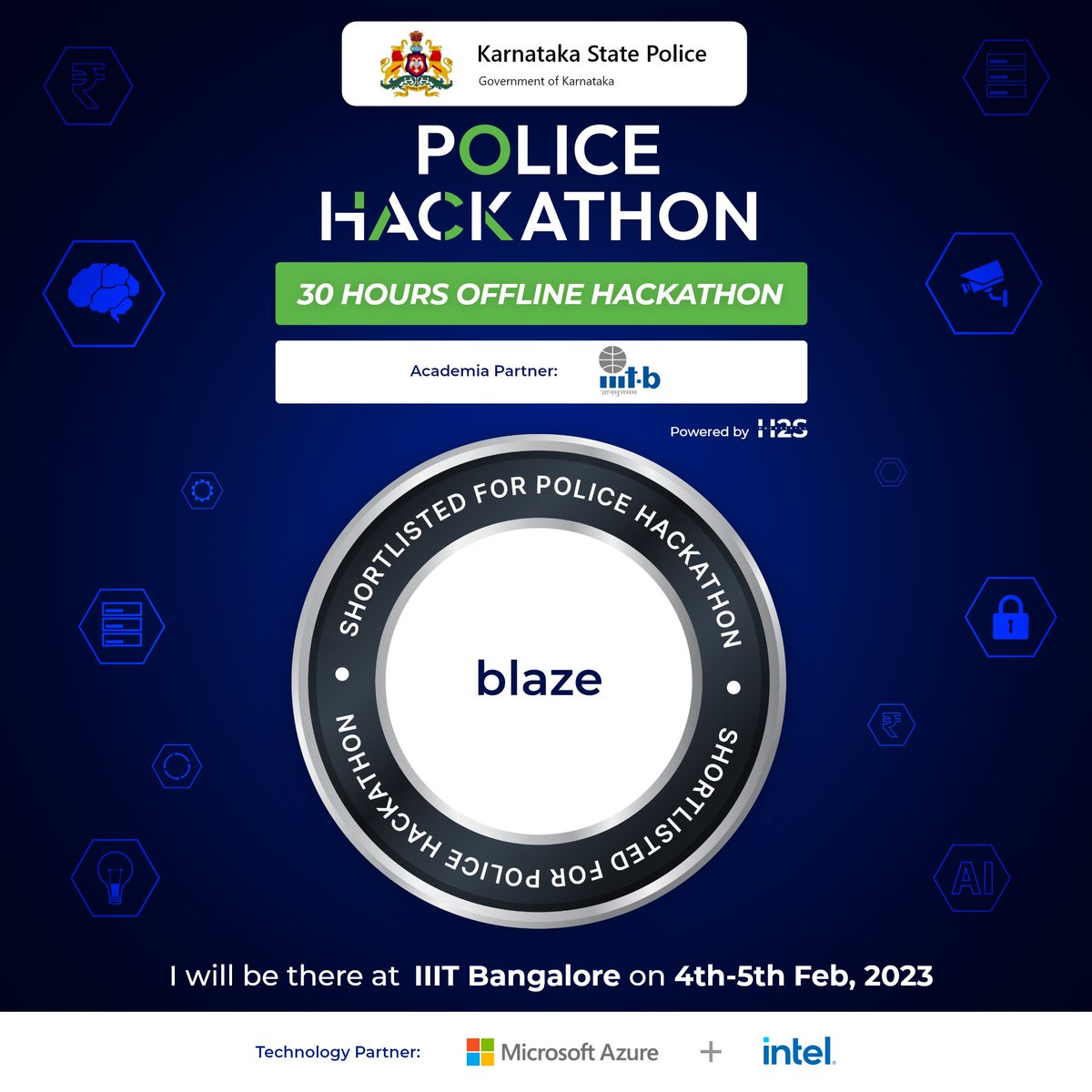 hari_om_04's tweet photo. Ready to ignite the Police Hackathon in Bangalore! Our team Blaze is geared up to tackle challenges and create impact.
#PoliceHackathon #KSP #hack2skill https://t.co/bQx2k0lkFz