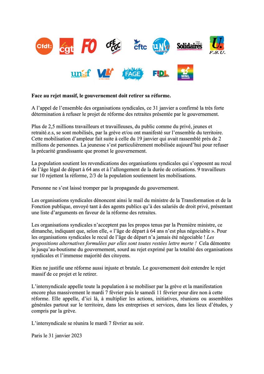 CFDTPaca's tweet photo. 🟠 #RéformedesRetraites | Après les rassemblements des 19 et 31 janvier, la @CFDT appelle à deux nouvelles manifestations les 7 et 11 février 👟 #64AnsCestNon !
Tous les points de RDV pour la région #PACA ici ⬇️ https://t.co/34uI2IxGxG