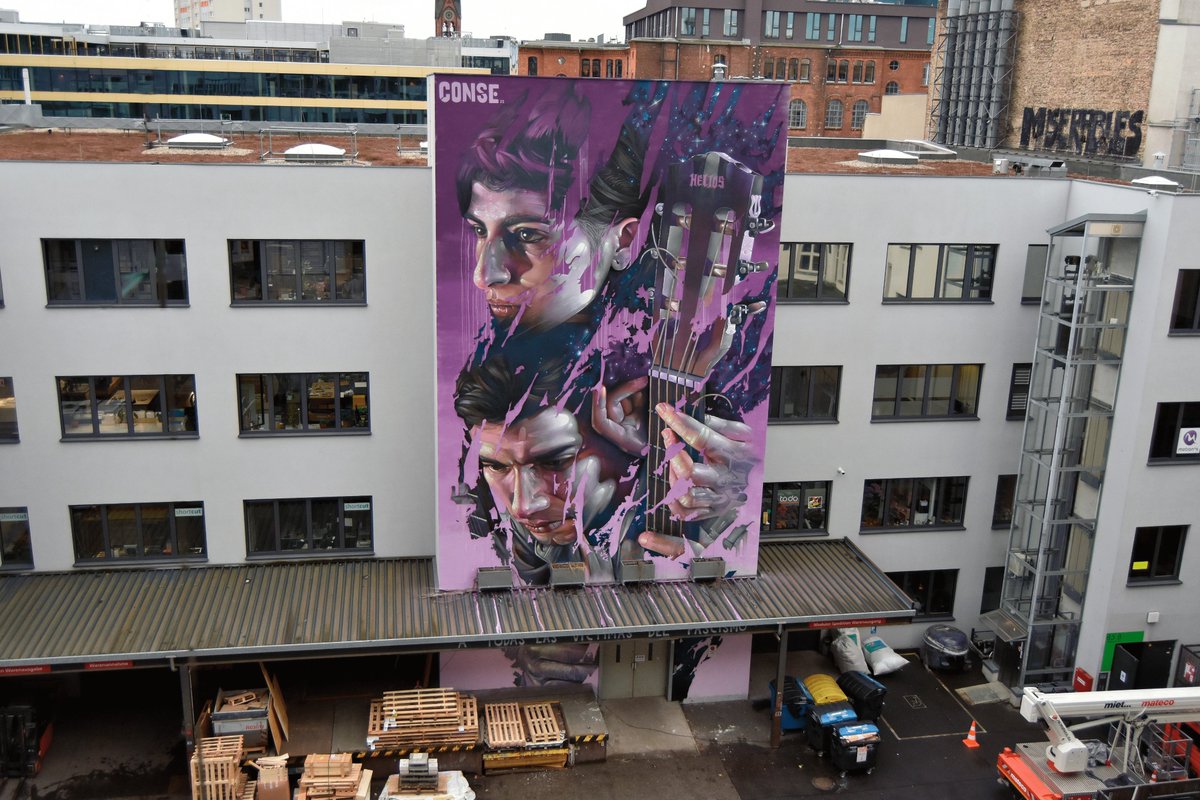FAGIC1's tweet photo. El artista Conse Andechaga ha creado el siguiente mural de 800m2 para reivindicar la figura de Helios Gomez e Irene Weber de la mano de la fundación Kai Dikhas.

Esta obra ha sido seleccionado como uno de los mejores de este 2022 por Streetartcities. https://t.co/qNXX7IA201