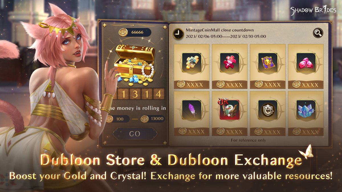 Shadow_Brides's tweet image. #ShadowBrides #DubloonStore

Come to the newly opened Dubloon Store! 👻
TRIPLE even QUARTER your fortune!🤑

💥Boost your Gold and Crystal💥
💞Exchange for more Valuable Resources!💰

Steady Win, Steady Gain!✌