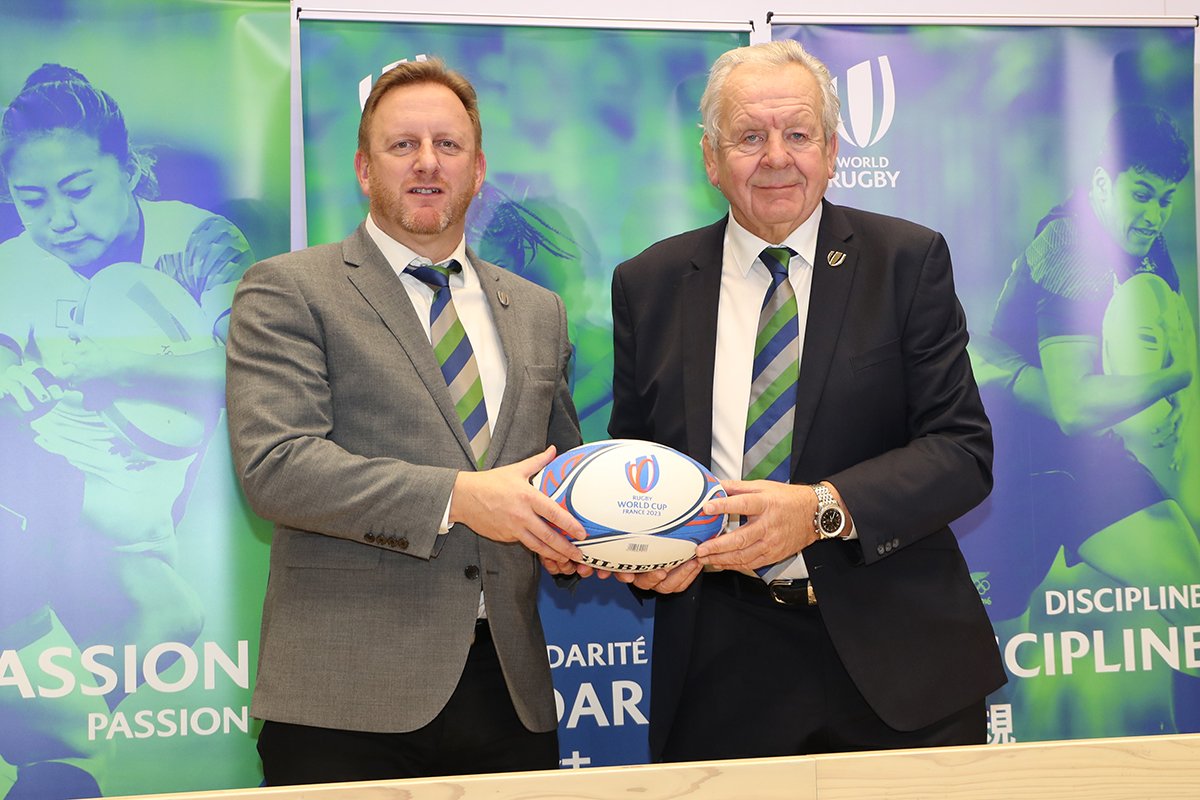 ntv_rugby's tweet image. 【2度目の🏉W杯日本開催は⁉️】
#ワールドラグビー ビル・ボーモント会長(写真右)とアラン・ギルピンCEO(左)が、#RWC2019 以来4年ぶりの来日を果たし記者会見。将来的な2度目のW杯🇯🇵日本開催については「開催できない理由はどこにもない」(ボーモント会長)と肯定的な見解を示しました‼️
#日テレラグビー