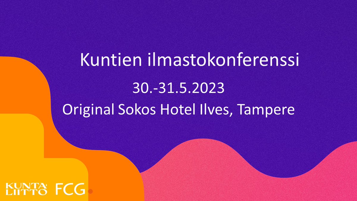 Kuntien ilmastokonferenssi palaa jälleen Tampereelle - tervetuloa keskustelemaan kuntien ilmastotyöstä!🌱

 Varmista paikkasi nyt!
👉koulutus.fcg.fi/koulutustapaht… 

Tapahtuma on suunnattu kaikille kuntien ilmastotyössä mukana oleville ja sitä johtaville. Tapahtumaa tukee @yministerio