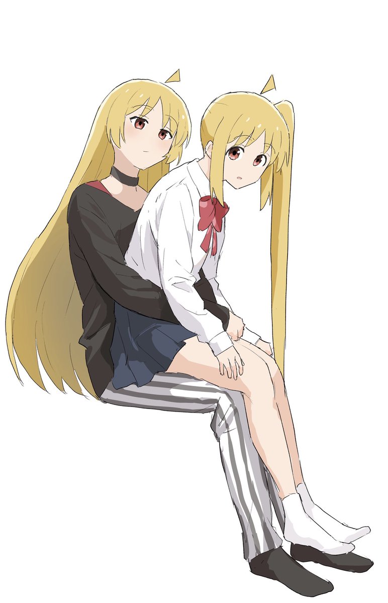 ijichi nijika blonde hair long hair 2girls multiple girls shirt white shirt ahoge  illustration images