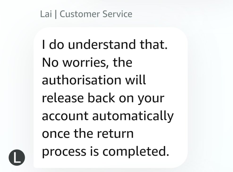 deltacat's tweet photo. @AmazonHelp No help. Clearly you take the full amount as authorisation and not return it until people choose to keep or return the goods. So try now pay later doesn't exist. False advertising https://t.co/zM30DJqxt2