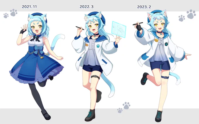 歴代の立ち絵並べてみる～と成長を感じて楽しい 