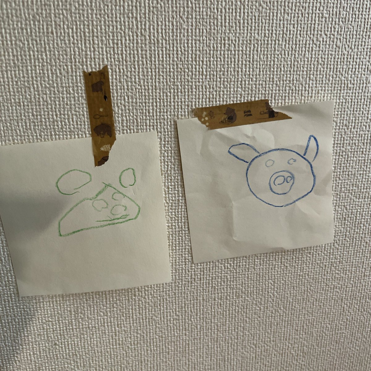 「家から幼稚園までの地図とかよくかいてくれる息子。ここは自転車置いてあるとこ、門で」|ももろ　4／20発売絵本「パンダのパクパクきせつのごはん」のイラスト