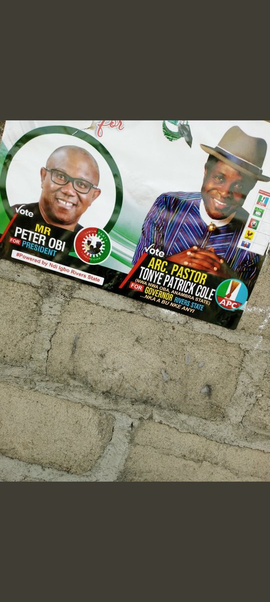 KEbyson's tweet photo. @Topboychriss Funny enough wike/PDP nd amaechi/APC will not want to attach their candidate in a poster with Tinibu in rivers state like they do with OBI😂.. if it didn't dey,it didn't dey🤣 #BadMarket🦇 https://t.co/utoM8l94jE