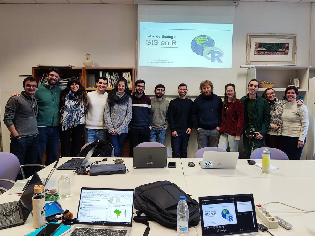 Super satisfied with the results of this intro workshop on #GIS in R to the young researchers of the @EcologiaUam. R +🌏=😍

Amazing team! New #rstat users on the way 😃