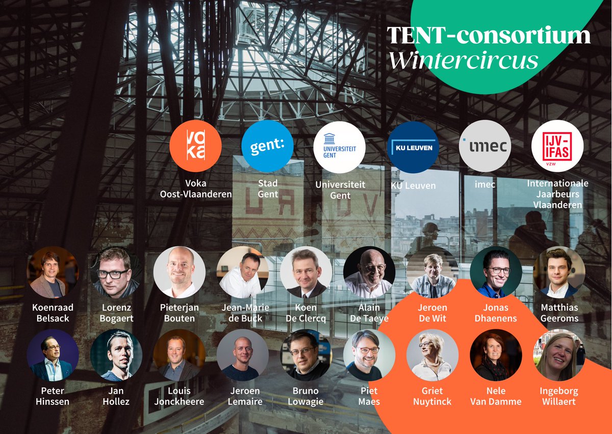 Geert Moerman (@geert_d8) on Twitter photo Het indrukwekkende TENT consortium dat van het Wintercircus @stadgent een wereldplek zal maken
met oa:
<a href="/VOKA_OVL/">Voka Oost-Vlaanderen</a> <a href="/Stadgent/">Stad Gent</a> <a href="/ugent/">UGent</a> <a href="/asso_kuleuven/">Associatie KU Leuven</a> <a href="/imec_int/">imec</a> <a href="/lorenzbogaert/">Lorenz</a> <a href="/lemaire/">Jeroen Lemaire</a> @VdBergheJ <a href="/pieterjan/">Pieterjan Bouten</a> <a href="/jeroendewit/">Jeroen De Wit</a> <a href="/jonasdhaenens/">Jonas Dhaenens</a> <a href="/hinssen/">Peter Hinssen</a> <a href="/bruno1970/">Bruno Lowagie</a> <a href="/piet_maes/">Piet Maes</a> <a href="/louisjonckheere/">louis J.</a> Het indrukwekkende TENT consortium dat van het Wintercircus @stadgent een wereldplek zal maken
met oa:
<a href="/VOKA_OVL/">Voka Oost-Vlaanderen</a> <a href="/Stadgent/">Stad Gent</a> <a href="/ugent/">UGent</a> <a href="/asso_kuleuven/">Associatie KU Leuven</a> <a href="/imec_int/">imec</a> <a href="/lorenzbogaert/">Lorenz</a> <a href="/lemaire/">Jeroen Lemaire</a> @VdBergheJ <a href="/pieterjan/">Pieterjan Bouten</a> <a href="/jeroendewit/">Jeroen De Wit</a> <a href="/jonasdhaenens/">Jonas Dhaenens</a> <a href="/hinssen/">Peter Hinssen</a> <a href="/bruno1970/">Bruno Lowagie</a> <a href="/piet_maes/">Piet Maes</a> <a href="/louisjonckheere/">louis J.</a>