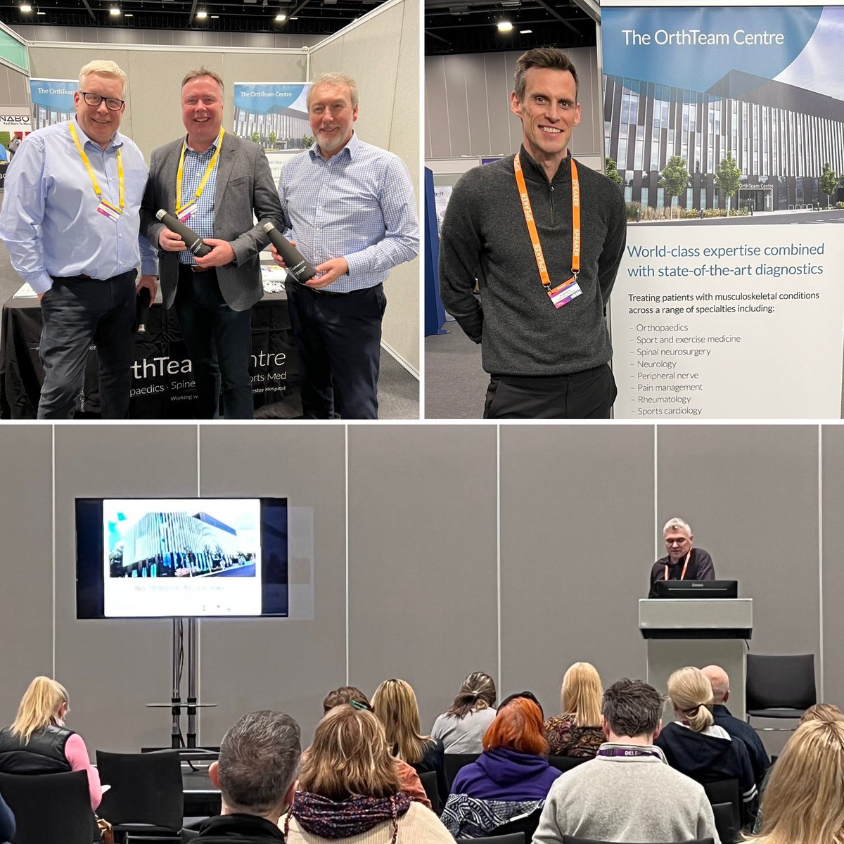 OrthT's tweet photo. 2️⃣nd and final day of an action packed @FootAnkleShow 😀
Taking to the stage today, one of our sport and exercise medicine consultants, Dr Jim Kerss, and MSK radiologist, Dr Andrew Dunn.
Thank you to everyone attending the talks and those who have popped along to say 👋🏼 #fashow https://t.co/Qcgeatu9bE