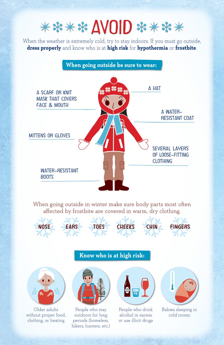 NWSNewYorkNY's tweet photo. The cold front has pushed through with temperatures expected to drop throughout the day and into tonight. Wind chills will be below zero tonight. Remember how to avoid, spot, and treat hypothermia or frostbite with this helpful graphic from @CDCgov . #NYwx #CTwx #NJwx https://t.co/HoqpZcY926