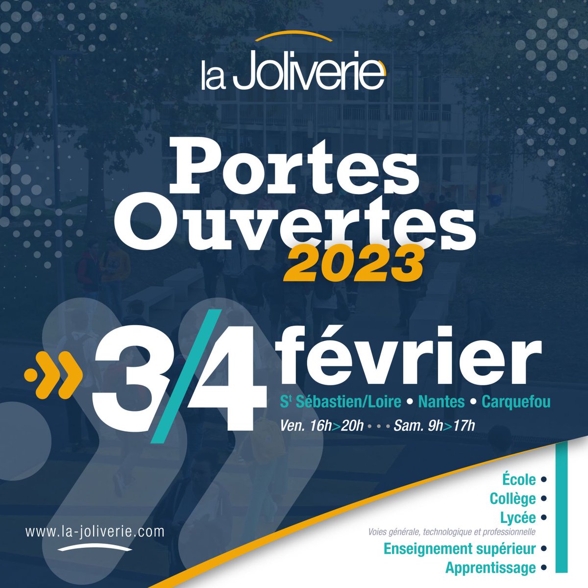 [PORTES OUVERTES] Rendez-vous samedi à la Joliverie ! 

L'équipe RH du Cerfrance Loire-Atlantique sera présente demain aux portes ouvertes de la Joliverie pour vous parler des diplômes de la comptabilité et de la paie ! 💼

#Alternance #recrutement #portesouvertes