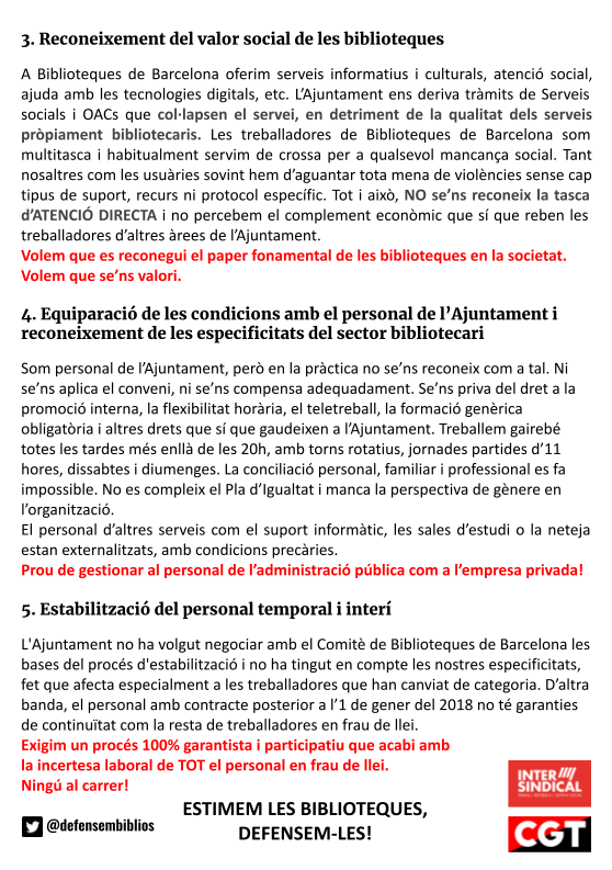 📢En defensa d'un servei públic bàsic de qualitat, motor de transformació social✊🏽 #DefensemBibliosBcn 
⚡Tweeteca: 
👉🏼bit.ly/3WnKA96