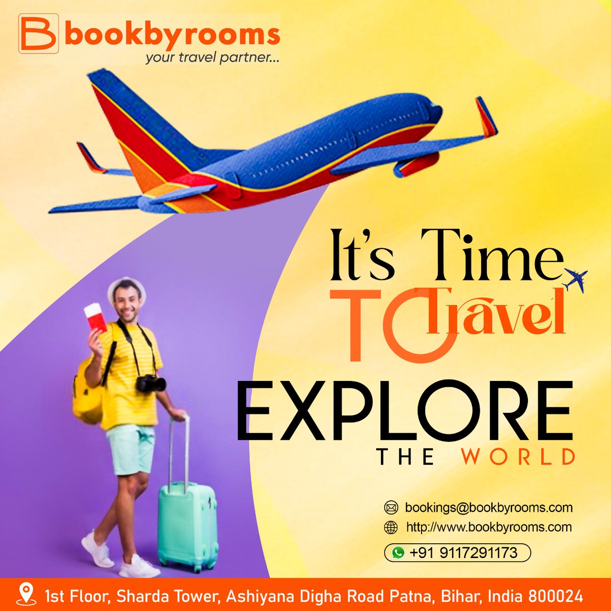 bookbyrooms's tweet photo. Once a year, go someplace you’ve never been before.
#Bookbyrooms
+91 9117291173
bookings@bookbyrooms.com
https://t.co/LDsNp1We8n
#indian #Patna #bihar #travel #traveldiaries #explore #trip #travelling #WeekendTravel #Freedom #HotelBookings #onlinehotelsbooking  #traveladdict https://t.co/41TySgfgOB
