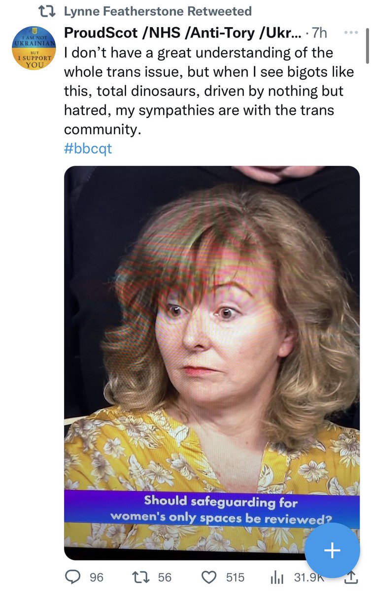 'I haven't a clue what I'm talking about and have done no research but the only issue I care about is nationalism. I don't give a damn about feminism because I hate women, especially older women, so they must be wrong and they must be shut up, so WheeshtForIndy you daft b*itch.'