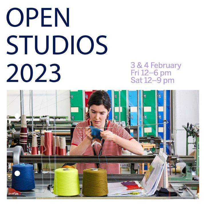 RCA's tweet photo. 👋👋 Open Studios 2023 starts today at 12 to 6pm – and now 12 to 9pm on Saturday!

👀👀 See the future taking shape at Battersea, Kensington and White City – AND online now at https://t.co/cVE4k4RxmL!

Get the details ➡️ https://t.co/6rDOVyWqPD

#RCAWiP https://t.co/ixowdynRzw