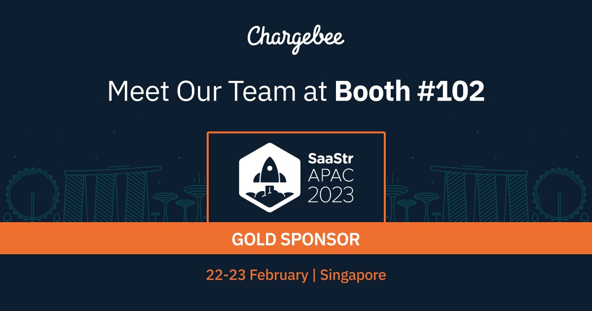 chargebee's tweet photo. Save the dates - 22nd and 23rd February ๐๐ป
@chargebee is coming to Singapore!
โ๏ธ Gold Sponsor at @saastr APAC
โ๏ธ 1,000+ SaaS Founders, Execs and VCs
We'll see you there ๐งก
#SaaStrAPAC #Event #ScaleWithChargebee #Sponsor https://t.co/xR5p0Hz2LA