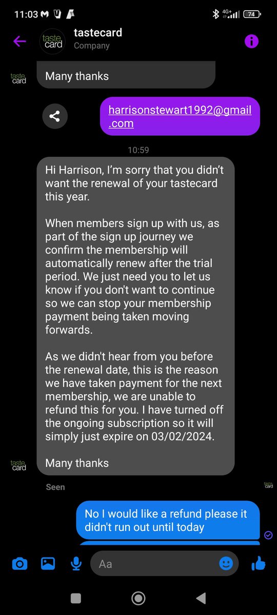 Hangoverpooo's tweet photo. @scousey @tastecard Let me know if you get refunded. The date on my card says today I tried cancelling using their broken website and tried calling. Goodluck https://t.co/rQbf643ZUa