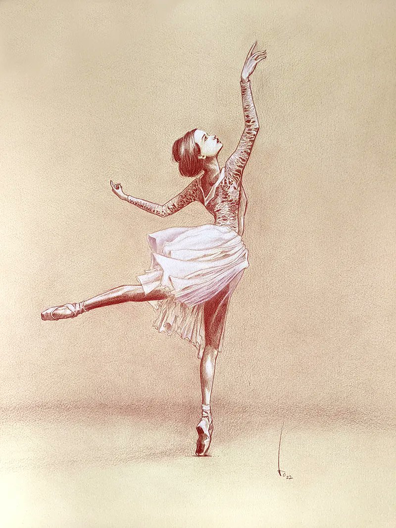 AZ51Gallery's tweet photo. Une danseuse racieuse, toute en finesse réalisée à la sanguine et acrylique par l'illustrateur Lohran.

#drawing #art #artist #illustration #sketch  #draw #sketchbook  #drawings #instaart #artoftheday #arte #danseuse #ballerine #dessin #sanguine https://t.co/XkSJZaLgsz