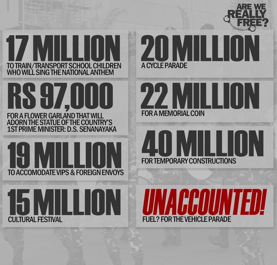 roelraymond's tweet photo. Ranil's March Past cost breakdown. 

Great job by Randy Chriz Perera. https://t.co/e3M32faCpX