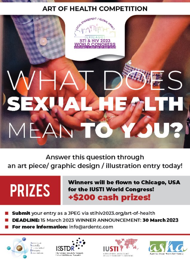 Super excited about this competition- to see how people across the world conceptualise sexual health- please retweet to your networks and encourage people to enter <a href="/isstdr/">ISSTDR</a>