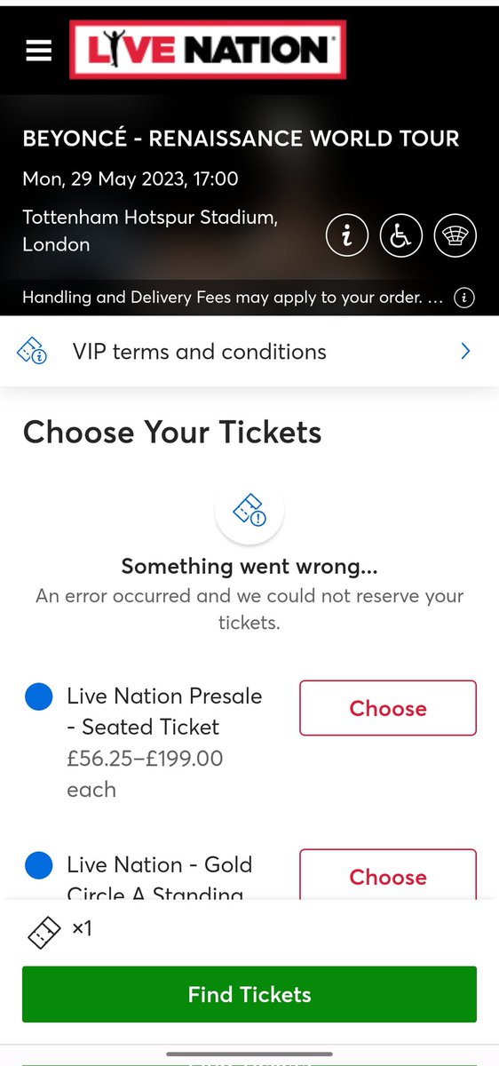 45 minutes in a queue, select tickets but then this and getting kicked off the page back to the front of the queue! 😭Guess I'll be watching Beyonce whenever the concert is released online. Sort it out <a href="/TicketmasterUK/">ticketmasteruk</a>