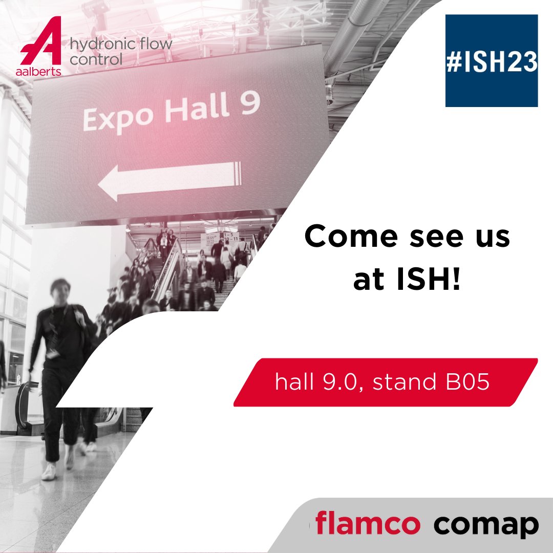 Heating and cooling solutions for efficient and sustainable comfort management – that's what Aalberts hydronic flow control has in store at the ISH trade fair

We will be in Hall 9, at Stand B05

#ish23 #fair #heating #cooling #buildingtechnology #efficientheating