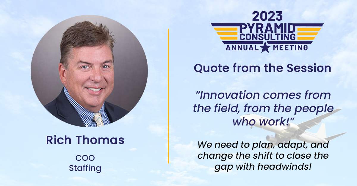 PyramidCiGlobal's tweet photo. The Annual Meeting 2023 set the stage for Insights and Appreciation.
Here are some insightful quotes from the session by Rich Thomas, Chief Operating Officer of Pyramid Consulting!
Stay tuned for more updates!
#TopGunAnnualMeet2023 #AnnnualMeeting2023 #OnePyramid #PyramidStrong https://t.co/d3N7r73P96