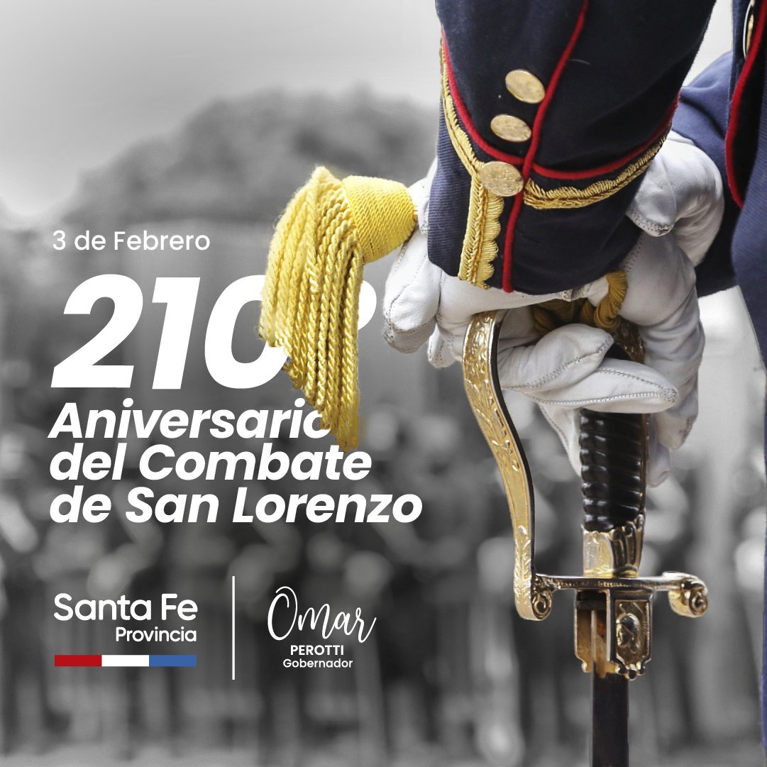 210° Aniversario del Combate de San Lorenzo.
Batalla clave para la Independencia de nuestros pueblos, la única librada en suelo argentino por José de San Martín, acompañado por el Regimiento de Granaderos a Caballo.
Mantengamos vivo un hito de relevancia nacional y continental.