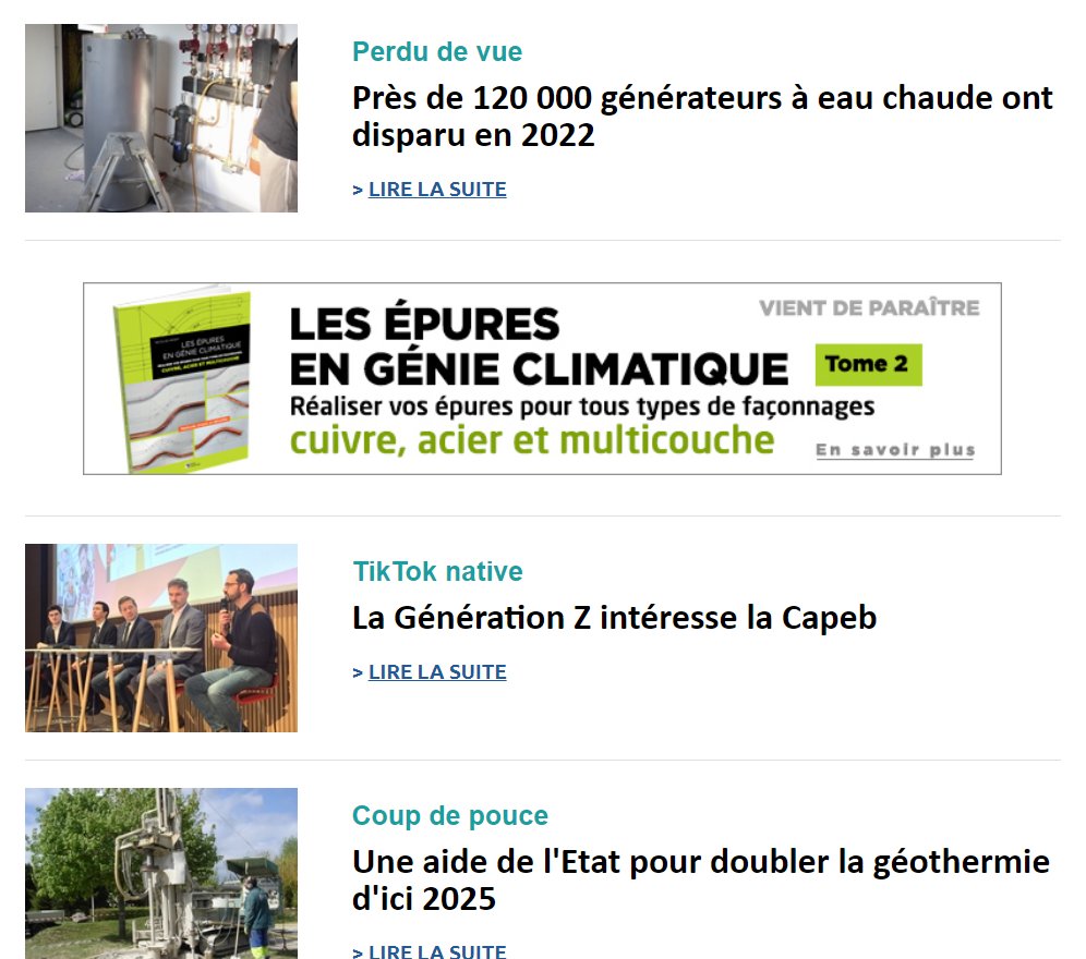 l_installateur's tweet photo. Newsletter https://t.co/x3zy6MtBIK
-Les chiffres 2022 des marchés du #génieclimatique
-Clivet ouvre une succursale en France
- Une aide de l'Etat pour doubler la #géothermie d'ici 2025
- La PAC, une bonne solution pour la rénovation ? 
- Nouveautés produits Aermec et France Air https://t.co/6AvqsoEPXt