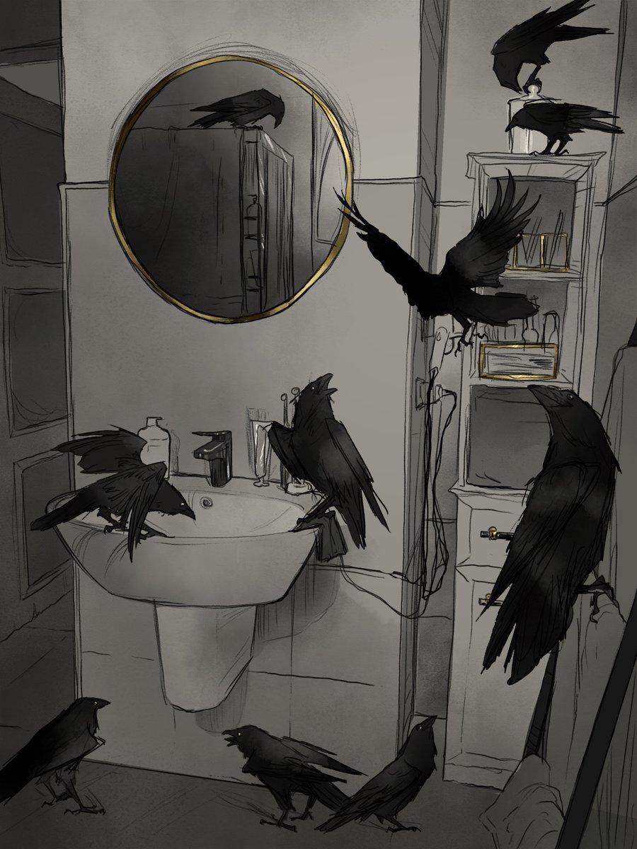 I dreamed my bathroom was full of crows. Someone who's good at symbolism lmk what this means