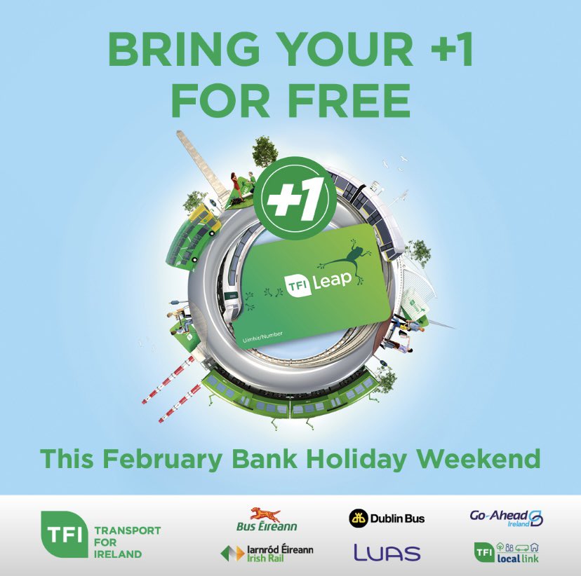 We have <a href="/LeapCard/">TFI LeapCard</a> with €30 credit to give away ahead of Leap+1 this long weekend, which will let <a href="/LeapCard/">TFI LeapCard</a> holders bring a +1 for free over the #BankHolidayWeekend 
To enter the draw, name this location you can travel to with Leap. Just RT &amp; reply by 16:00hrs!