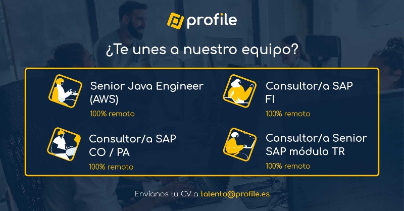EsProfile's tweet photo. ¿Te apetece trabajar en #remoto con tecnologías punteras?
¡No te pierdas estas oportunidades de #empleoit!

⚡Senior #JavaEngineer ( #AWS)📍100% Remoto
⚡Consultor/a #SAP #FI📍100% Remoto
⚡Consultor/a #SAP #CO / #PA📍100% Remoto
⚡Consultor/a #Senior #SAP #móduloTR 📍100% Remoto
