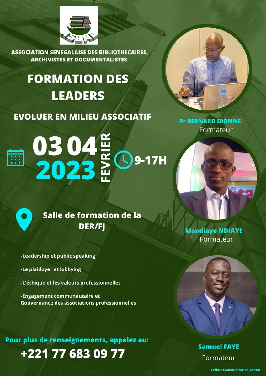 Partage d'expériences et accompagnement professionnel en faveur de la communauté des professionnels de l'info-doc du #Senegal avec <a href="/asbadsn/">ASBAD</a> #kebetu #bibsen