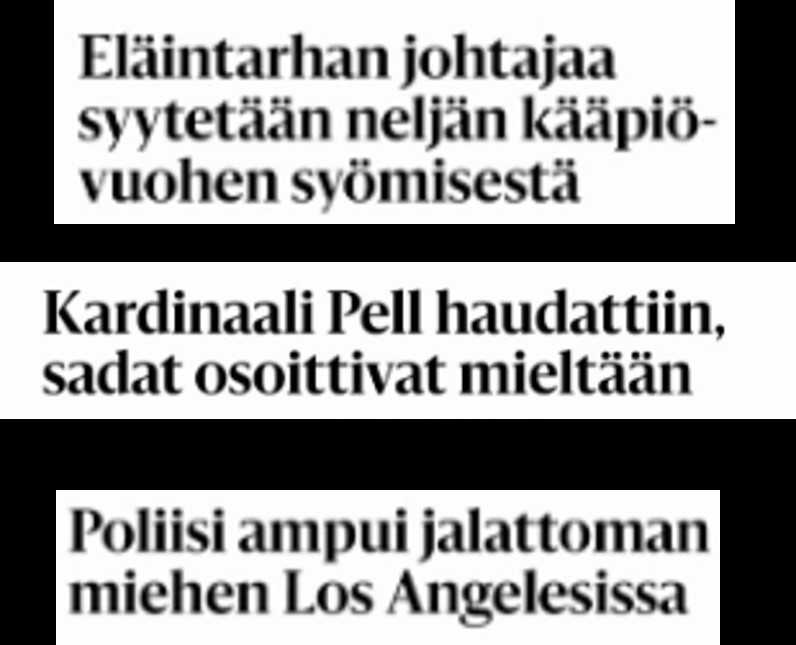 Markus Perola 🇫🇮🇪🇪🇺🇦 (@markusperola) on Twitter photo Hesari sivu A25 tänään 3.2.23. on vähään aikaan "paras" esimerkki siitä, miten hullu maailma on. Kuvassa kaikki sivun otsikot, mainittakoon vielä että niistä yksikään ei ole sodasta tai koronasta. <a href="/hsfi/">Helsingin Sanomat</a> Hesari sivu A25 tänään 3.2.23. on vähään aikaan "paras" esimerkki siitä, miten hullu maailma on. Kuvassa kaikki sivun otsikot, mainittakoon vielä että niistä yksikään ei ole sodasta tai koronasta. <a href="/hsfi/">Helsingin Sanomat</a>
